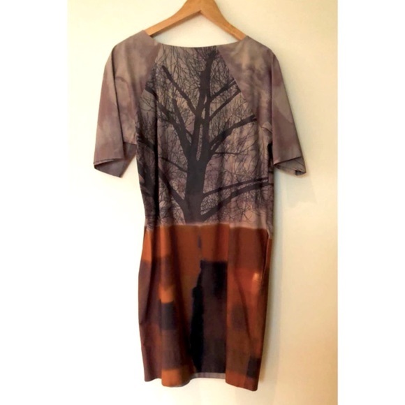 Huis Clos Dress Hand Painted Loose Fit Short Sleeve Baggy Slouchy Artistic 6 - Picture 2 of 8